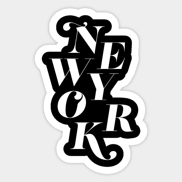 New York Graphic Souvenir Gift with Typography Artwork Sticker by Haute Leopard